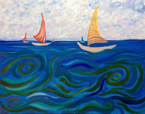 sailboats painting